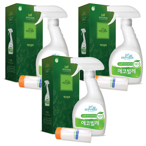 에코빌레 셀프 에어컨 세척제, 500ml, 3개