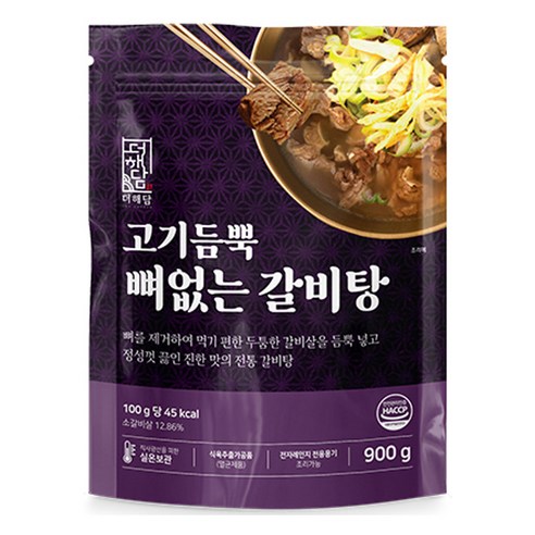 더해담 고기듬뿍 뼈없는 갈비탕, 900g, 1개