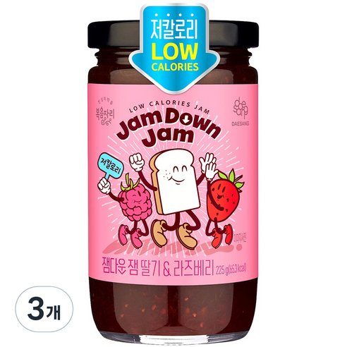 복음자리 잼다운 잼 딸기 & 라즈베리, 3개, 225g