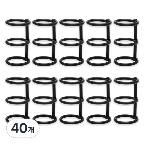 코히모 3공 다꾸 메탈 바인더링 20mm 4W139, 블랙, 40개