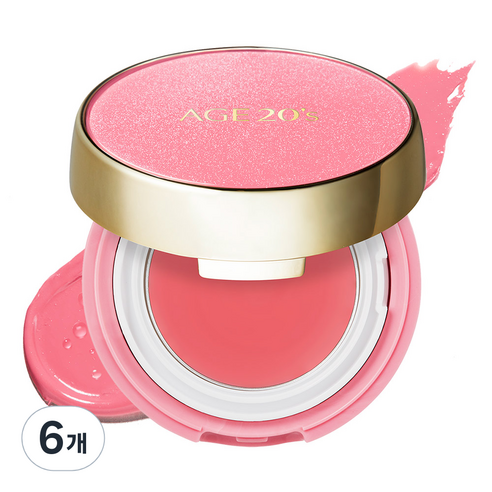 에이지투웨니스 에센스 블러셔 팩트 7g, 02 로지 핑크, 6개
