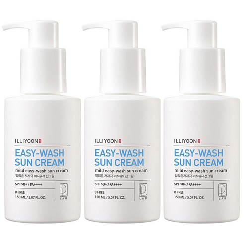 일리윤 저자극 이지워시 선크림 SPF50+ PA++++, 150ml, 3개