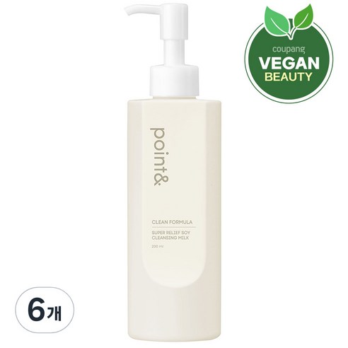 포인트앤 저자극 소이 클렌징 밀크, 230ml, 6개