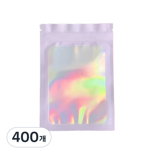 올하이 컬러풀 오로라 다용도 OPP 소품 포카 포장 지퍼백 슬리브 포장봉투 7.5 x 10 cm, 400개, 퍼플