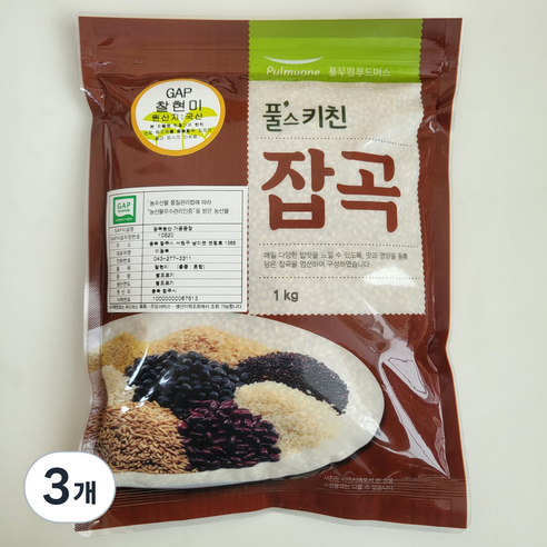 풀스키친 찰현미, 1kg, 3개