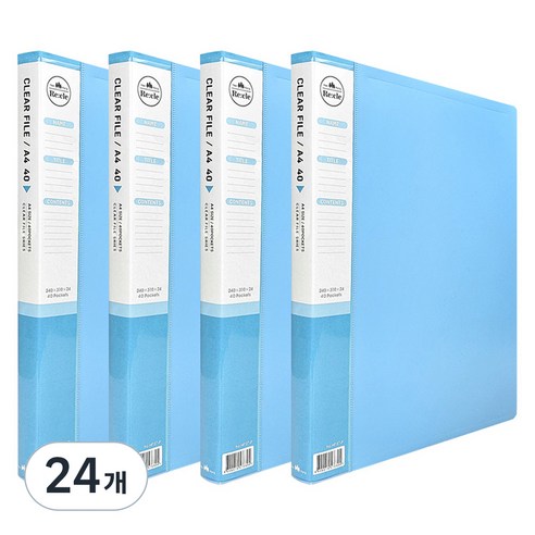 희망사무포인트 리클 클리어 파일 40매, 하늘, 24개
