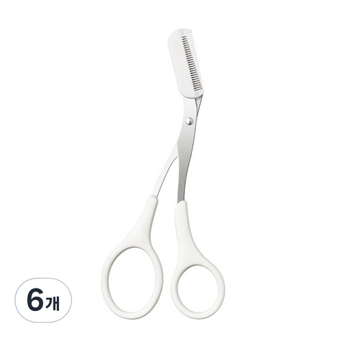 베라망 빗이 있는 눈썹가위, 6개, 화이트