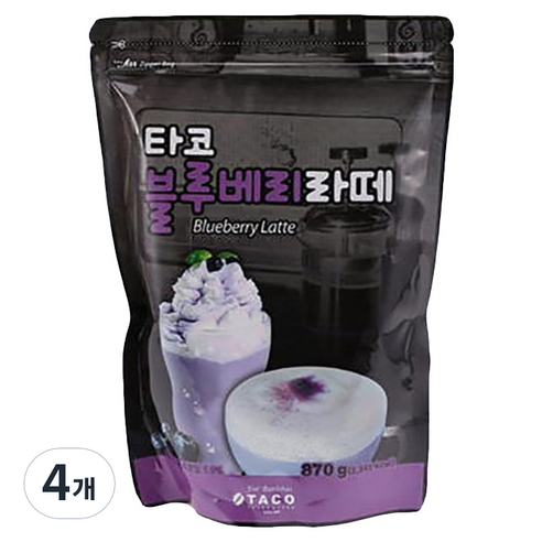 타코 블루베리라떼 파우치(870g) 분말, 870g, 4개, 4개