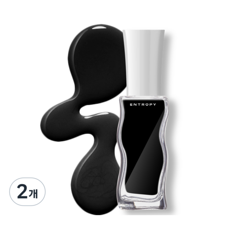 엔트로피메이크업 필 오프 네일, 롱블랙, 10ml, 2개