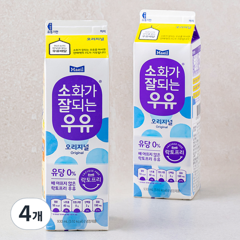 매일우유 소화가 잘되는 우유, 930ml, 4개
