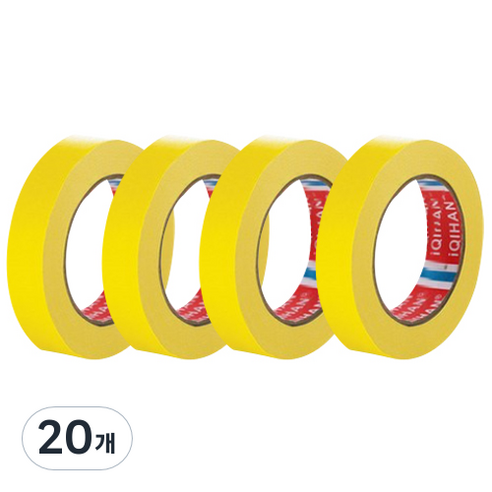 다다 칼라 마스킹테이프 노랑 20 mm x 20 m, 20개