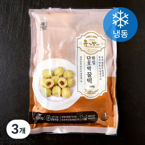 유기방아 한입 단호박꿀떡 (냉동), 600g, 3개