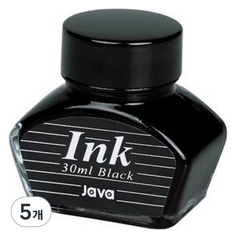자바펜 만년필 병잉크 30ml, 5개, 흑색