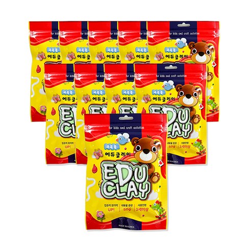 에듀 클레이 10p, 연한연두, 50g, 1개