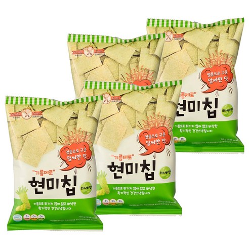 기름제로 현미칩 와사비맛, 60g, 4개
