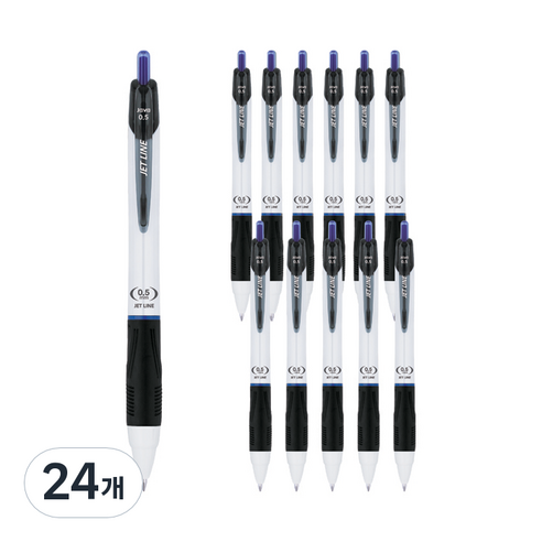 자바펜 0.5mm 제트라인 펜, 블루, 24개