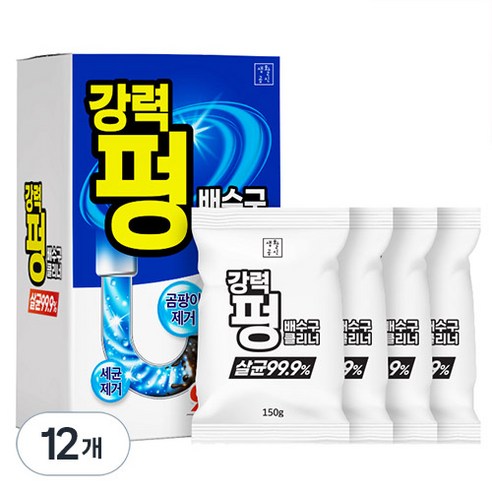 생활공식 강력 펑 배수구 클리너 4p, 150g, 12개