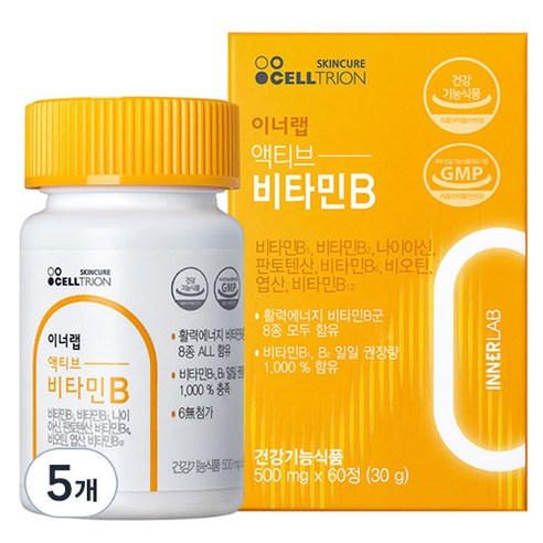 셀트리온 이너랩 액티브 활력 비타민B 콤플렉스 30g, 60정, 5개