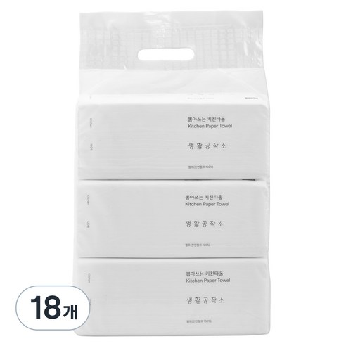 생활공작소 뽑아쓰는 키친타올, 100매, 18개