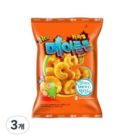 메이플콘 과자, 3개, 124g
