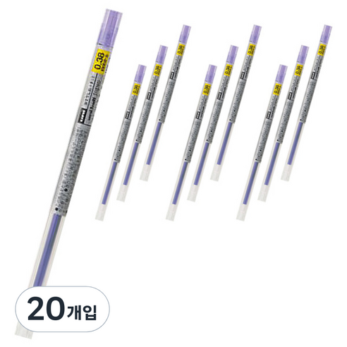 스타일핏 유니볼 시그노 젤잉크 리필심 UMR-109 0.38mm, 바이올렛, 20개