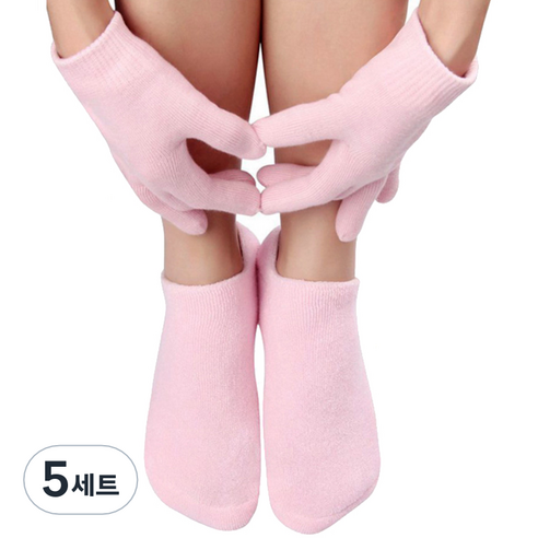 몬스터 모이스춰 모모 보습 양말 + 장갑 세트 핑크, 5세트