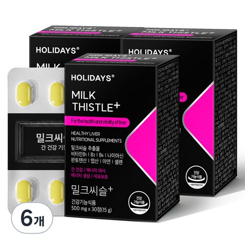 홀리데이즈 밀크씨슬+, 30정, 6개