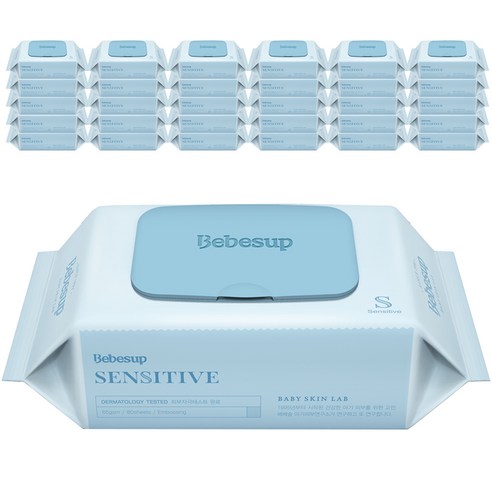 베베숲 센시티브 엠보싱 물티슈 캡형, 65g, 80개입, 50개
