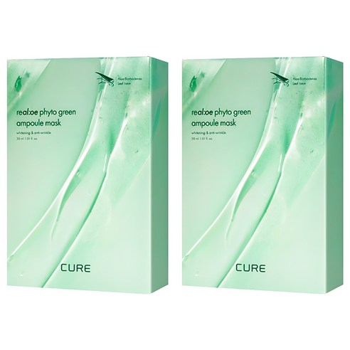 김정문알로에 라 센스 로에 큐어 리알로에 피토 그린 앰플 마스크, 10개입, 2개