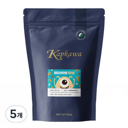 캅카와 몬스터빈 피넛 커피, 에스프레소, 500g, 5개