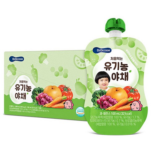 베베쿡 처음먹는 유기농 야채 100ml, 과일야채맛, 10개