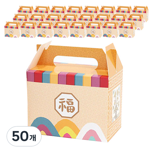 손잡이 전통 무늬상자, 혼합 색상, 50개