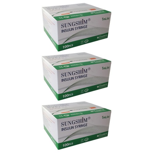 성심 인슐린 주사기 8mm 31g 1ml 100p, 3개