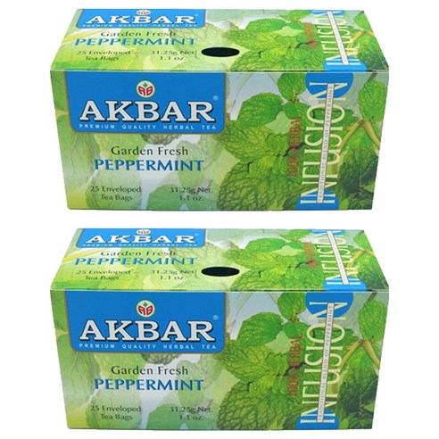 아크바 페퍼민트 허브차, 1.25g, 25개입, 2박스