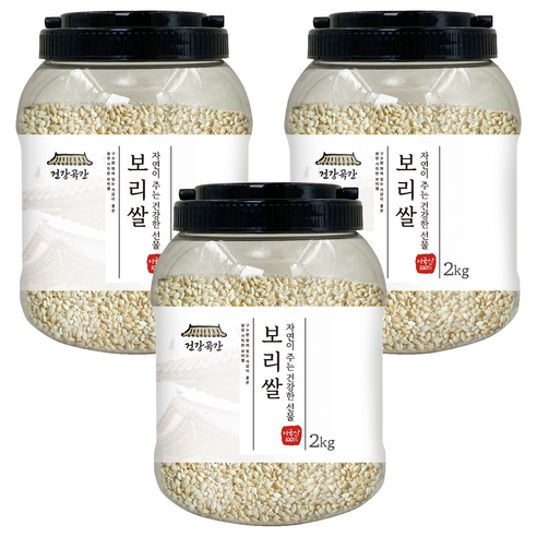 건강곡간 미국산 보리쌀, 2kg, 3개