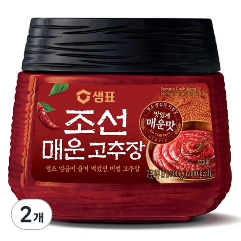샘표 매운 조선고추장, 500g, 2개