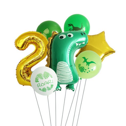 이모쿠비 생일파티 숫자풍선세트, 공룡 2, 1세트