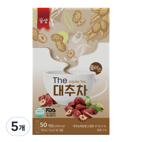 꽃샘 더 대추차 플러스, 15g, 50개입, 5개