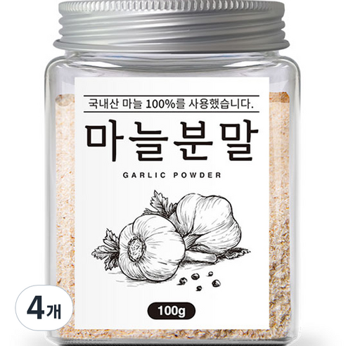 마늘 분말, 4개, 100g