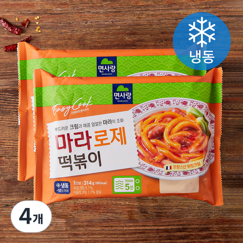 면사랑 마라로제 떡볶이 (냉동), 314g, 4개