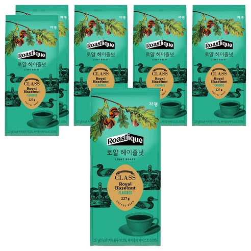 쟈뎅 클래스 로얄 헤이즐넛 분쇄커피, 227g, 6개
