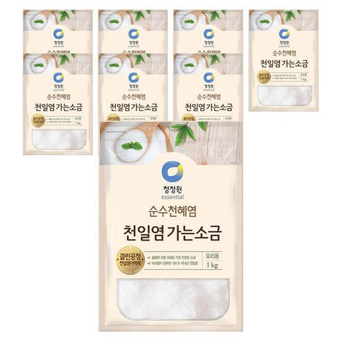 대상 청정원 천일염 가는 소금, 8개, 1kg