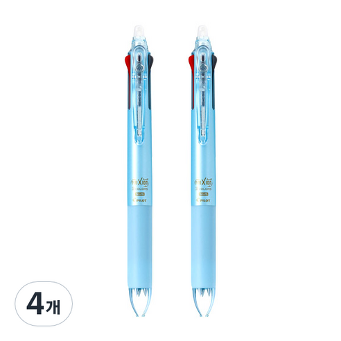 파이롯트 프릭션 슬림 3색볼펜 0.38mm, 4개, 펄블루