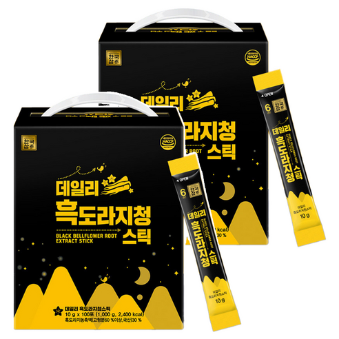 한국삼 데일리 흑도라지청 스틱, 10g, 100개입, 2개