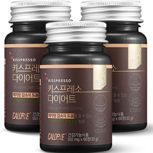 칼로바이 키스프레소 다이어트 보조제 33g, 60정, 3개