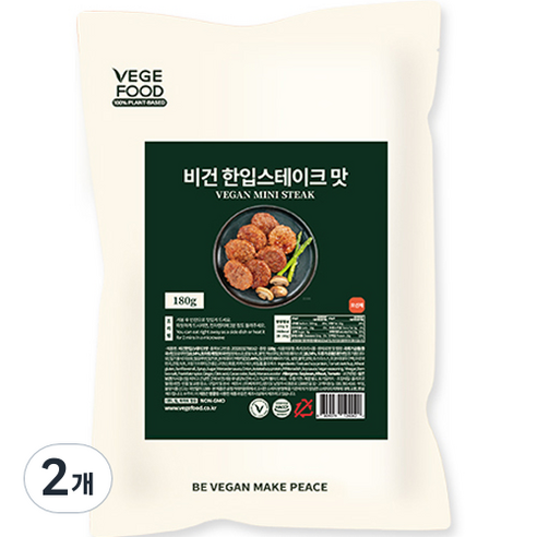 베지푸드 비건 한입스테이크 맛, 180g, 2개