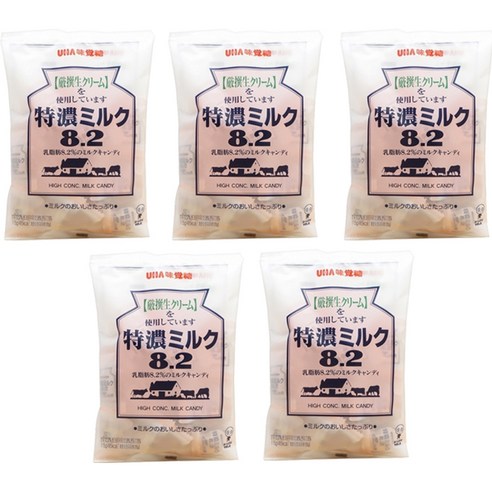 UHA 미카쿠도 토쿠노 밀크 캔디 8.2, 115g, 5개
