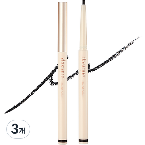 데이지크 슬림 젤 아이라이너 0.12g, 3개, 01 블랙