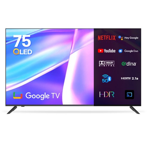 스마트tv  이노스 4K UHD QLED 구글 TV 75인치 스마트 티비, S7511KU, 방문설치, 스탠드형, 189cm(75인치)
