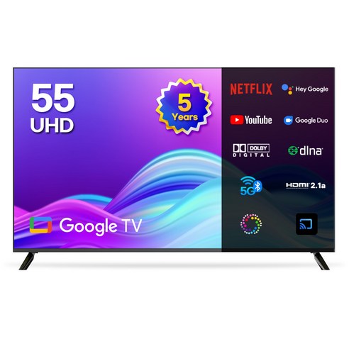 이노스 5년 무상AS 4K UHD 구글 TV 55인치 티비, 138cm(55인치), 고객직접설치, 스탠드형, G55